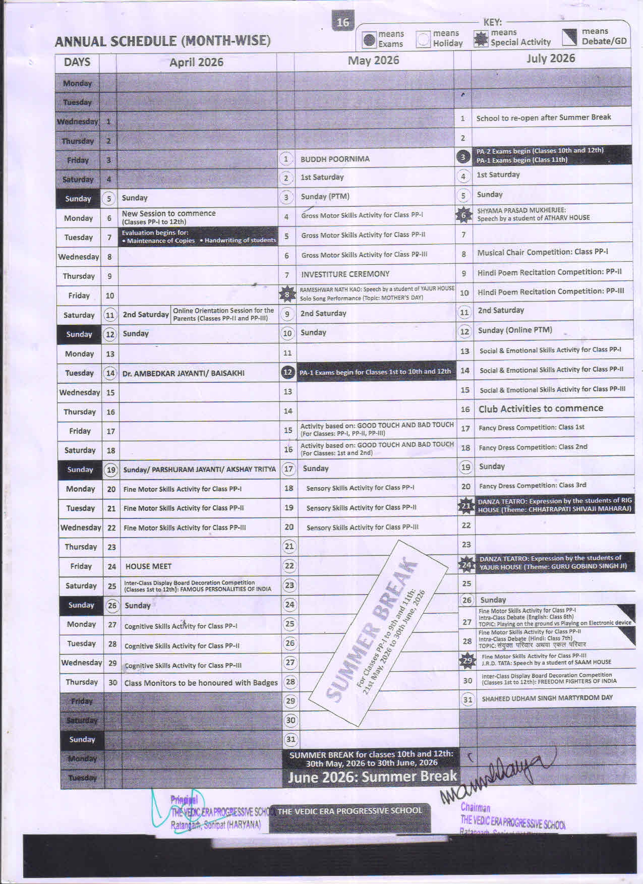 Academic Calander