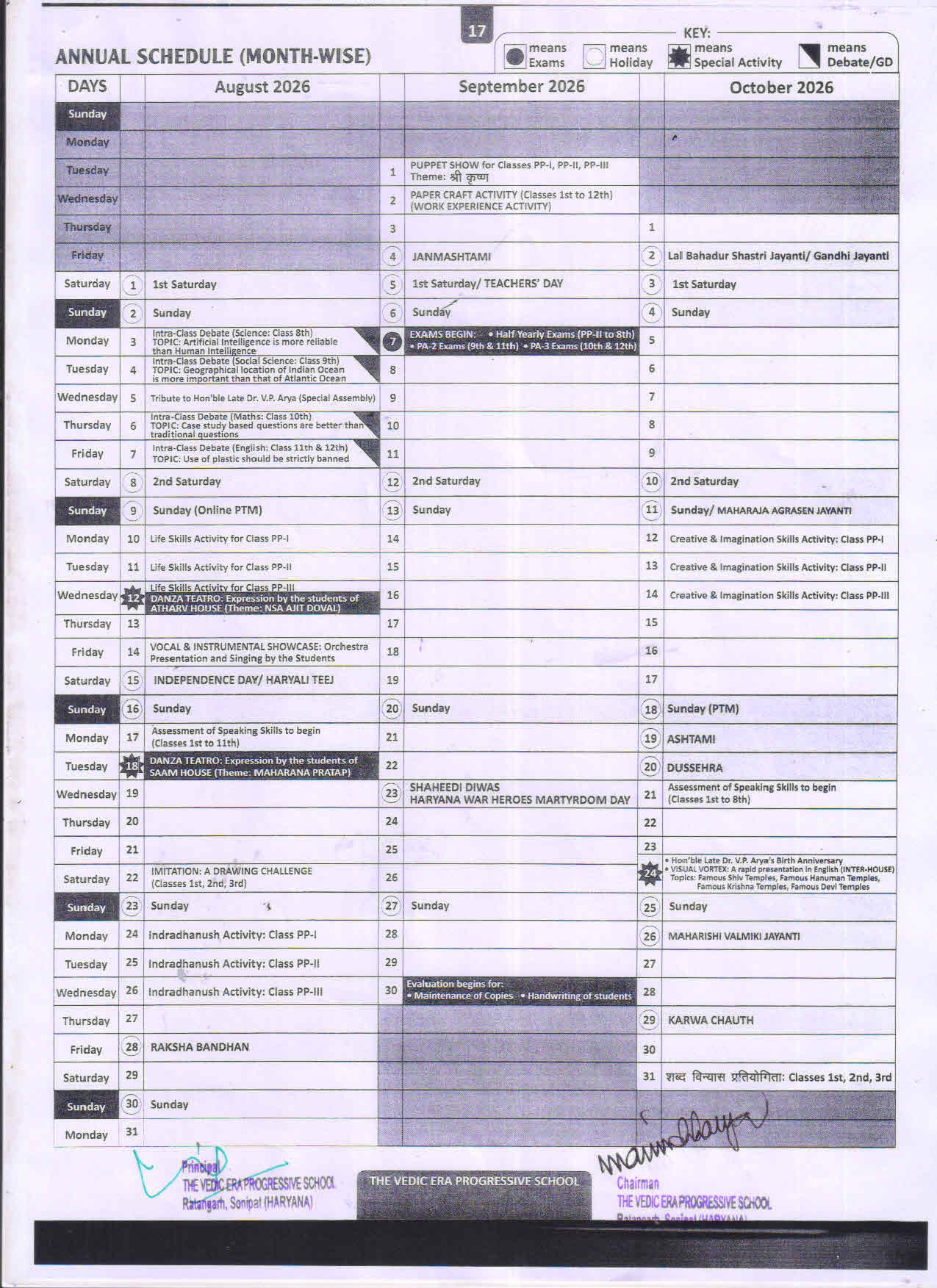 Academic Calander