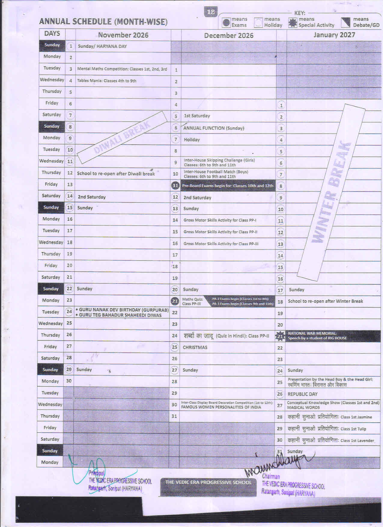 Academic Calander