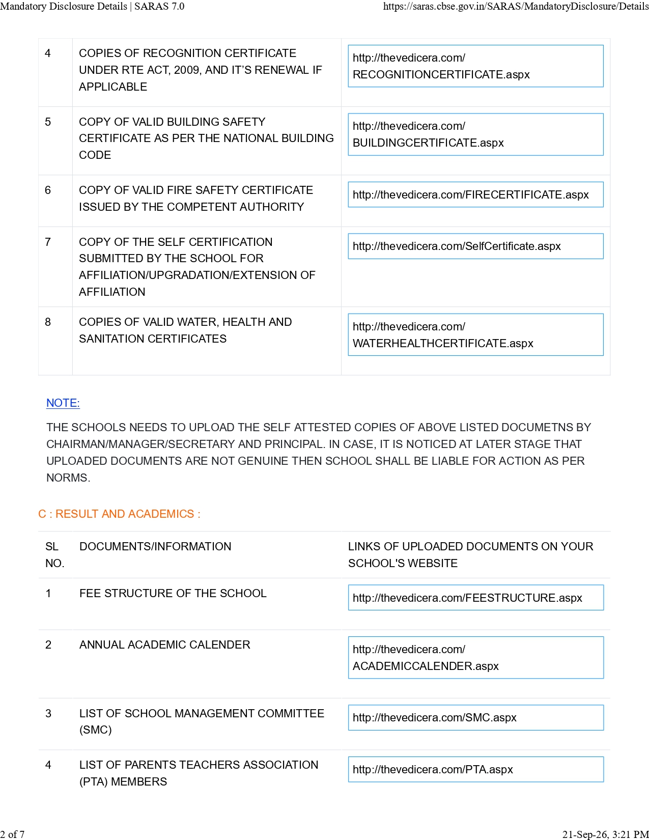 Mandatory Public Disclosure